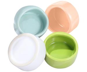ASAKKURA 4 Pcs Hamster Food Bowls Containers Anti-chew Firm Bottom Sturdy Ceramic Material 2.36x2.36x1.57in Decorate The Hamster's Cage for Mice Hedgehogs Small Animals