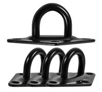 ASAKKURA 4 Pcs Stainless Steel Wall Mount Hooks Black M6 Multipurpose U-Shaped Ceiling and Wall Hanging Hooks Simple to Install for Home and Storage Organisation