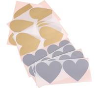 ASAKKURA 40pcs Valentine Scratch Off Stickers Heart Shaped DIY Peel and Stick Paper Labels Delicate Color Design Reveal Content for Decorating Scrapbook and Postcards