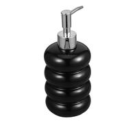 ASAKKURA 450ml Ceramic Soap Dispenser Bottle Refillable with Pump Elegant Modern Style Black Sturdy Design for Kitchen and Office