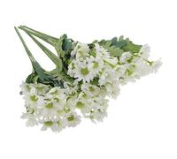 ASAKKURA 4pcs Artificial Daisy Flowers Bouquet, 7-branch 21-head Faux White Simulation Daisies for Home Indoor Vase Decoration, Realistic Fake Flower Arrangement for Living Room and Office