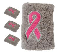 ASAKKURA 4Pcs Breathable Sweat-absorbing Cycling Wrist Supports Pink Sports Bands for Fitness Breast Cancer Awareness Smooth Skin-friendly Material Lightweight Wrist Protectors Random Color