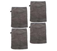 ASAKKURA 4pcs Comfortable Face Mitts Reusable Cleansing Gloves Microfiber Polyester Washable Removing Makeup Workmanship Hanging Hole Design Household Facial Care