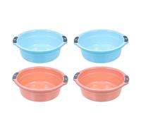 ASAKKURA 4pcs Double Handles Washbasins Pp Storage Basin Thick Washbasin Hanging Hole Design Easy to Carry and Store Home Washing Basin for Household Use Random Color