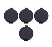 ASAKKURA 4pcs Fingerprint Ink Mat Thumbprint Ink Pad 1.65x1.65x0.59in Quick-Drying Erasable Black PVC Plastic for Identification Bills Personal Privacy