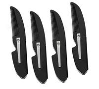 ASAKKURA 4pcs Folding Comb Beard Shape Comb for Men Household Use Men Beard Tool