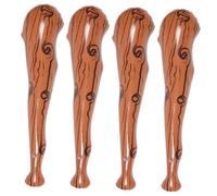 ASAKKURA 4pcs Inflatable Bat Wooden Pattern PVC Sports Stick for Cheering Party Props Portable Bat Games Fun Outdoor