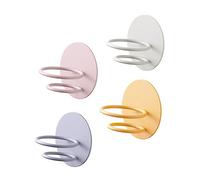 ASAKKURA 4pcs Makeup Sponge Storage Rack Wall Mounted Beauty Sponge Holder No Drill Design Durable Ventilated Sanitary Yellow Blue Pink Beige