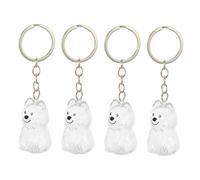 ASAKKURA 4pcs Pet Hair Keepsake Keychain Transparent Dog Hair Memorial Capsule Pendant Lightweight and Portable Charm for Bags Keys Lasting Memory Holder for Beloved Pets