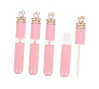 ASAKKURA 4pcs Refillable Lip Gloss Tube Containers for DIY Lip Color Storage Small Portable Lipstick Bottles in Pink for Travel and Personal Use