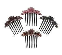 ASAKKURA 4pcs Rhinestone Hair Accessories Hair Side Combs Diamond Accessories Sparkly Glitter Plastic Luxury Gorgeous Design Versatile Add A Touch of Glamour for Brides Wedding