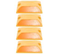 ASAKKURA 4pcs Road Markers Bike Reflectors Double-sided Reflective Design Enhanced Visibility Orange Plastic for Parking Lots and Road Types