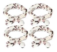 ASAKKURA 4pcs Spa Headband Coral Fleece Headbands Practical Hair Face Covering Chic Beautifully Decorated for Female Friends Makeup and Skincare