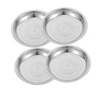 ASAKKURA 4pcs Stainless Steel Cat Food Bowls Shallow Wide Pet Feeding Dishes Whisker Friendly Kitten Food Plates Fatigue Easy Clean Pet Bowls