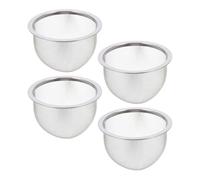 ASAKKURA 4pcs Stainless Steel Tea Strainer Infuser Basket Set Reusable Fine Mesh Tea Leaf Filter for Teapots 8.5cm Diameter Heat-Resistant Accessories for Loose Leaf Brewing