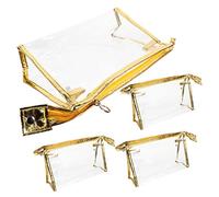 ASAKKURA 4pcs Transparent Makeup Bag Cosmetic Organizer for Travel Toiletries Portable Storage Pouch with Zipper for Women for Makeup and Accessories