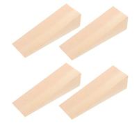 ASAKKURA 4pcs Triangular Wooden Wedges Door Stoppers for Installation, 12x4x3cm Wood Blocks with No-Punch Design, Suitable for Tile, Concrete, Carpet, and Wooden Floor Protection