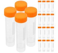 ASAKKURA 50ml Centrifuge Tubes with Screw Caps, Flat Bottom Plastic Laboratory Tubes, Practical and Easy to Use, Orange Colour, 50pcs Pack for Sample Storage and Lab Experiments