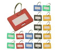 ASAKKURA 50pcs Key Tags Id Number Tags Plastic and Metal and House-Shaped Efficient Organization Enhanced Security for Car and Travel Keys Random Color