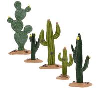 ASAKKURA 5pcs Artificial Cactus Plants Set Decorative Faux Cacti Made of Pvc Lightweight Simulated Succulent Ornaments for Home and Office Decoration