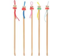 ASAKKURA 5pcs Bamboo Ear Wax Pickers Practical and Sturdy Earwax Removal Tools Small Ear Spoons for Convenient Cleaning at Home Random Color