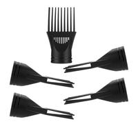 ASAKKURA 5pcs Black Plastic Hair Dryer Nozzle Comb Attachment for Styling, Reusable Concentrator Nozzle to Increase Shine, Suitable for Salon and Home Hair Blow Dryers