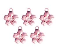 ASAKKURA 5pcs Cherry Blossom Shape Bell Pet Collar Bell Pendant Compact Iron Accessories for Pet Collar Accessory Suitable for Everyone