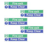 ASAKKURA 5pcs Fire Exit Keep Signs with High Adhesion Self-adhesive Paper Material, Versatile Application for Emergency Evacuation in Malls and Offices, Do Not Block Passage Safety