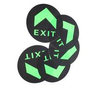 ASAKKURA 5pcs Luminous Exit Sign Stickers 19.5x19.5cm Glow-in-the-dark Fire Exit Direction Indicators Floor Safety Markers for Emergency Evacuation in Malls and Offices
