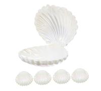 ASAKKURA 5pcs Pearl Sea Shell Candy Boxes Small Goodie Boxes for Wedding Party Favor Jewelry Dish Storage