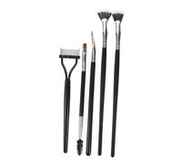 ASAKKURA 5pcs Unique Fan Shape Mascara Brush Scallop Lash Extension Tool Double Bristles Brush Angled Lower Lash Makeup Tool for Eyelashes