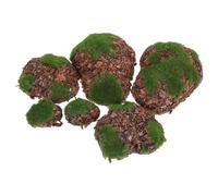 ASAKKURA 6 Pcs Artificial Moss Rocks for Garden Decor and DIY Crafts, Lightweight Foam Stones Realistic Appearance, for Miniature Dollhouses and Mini Gardens