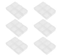 ASAKKURA 6 Pcs Pill Box with Braille for Blind Person, 6 Compartments Medicine Storage Organizer, Sturdy Pp Material for Travel and Home Use