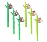 ASAKKURA 6pcs Cute Monkey Climbing Gel Pens 5.5x0.7x1.0inch Fine Point Smooth Writing Plastic Animal Ink Pens for School and Office Use