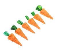 ASAKKURA 6Pcs Handwoven Natural Carrot Chew for Small Pets Safe Hamster Bunny Gerbil Guinea Pig Teeth Grinding and Cage Boredom Relief Medium