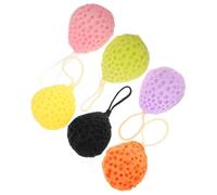 ASAKKURA 6pcs Honeycomb Bath Sponges, Assorted Colour Sponge Shower Scrubbers that Remove Dirt Easily and are Simple to Hang, for Bath Time Cleaning