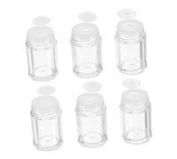 ASAKKURA 6pcs Mini Loose Powder Container with Airtight Lid and Mesh Travel Makeup Jars for Glitter and Eyeshadow for Diy Cosmetics