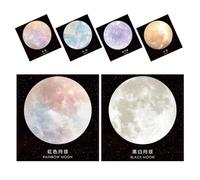 ASAKKURA 6pcs Planet Series round Self-adhesive Memo Pads Set with Earth Black White Moon Rainbow Moon Mars Dwarf Planet Mercury Cute Stickers for School Office and Writing