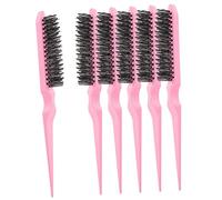ASAKKURA 6pcs Professional Hair Teasing Comb Detangler Brushes for Natural Hair for Salon Home Use Lightweight Washable Styling Tools