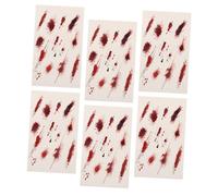 ASAKKURA 6Pcs Realistic Fake Scar Makeup Stickers Temporary Body Decals for Halloween Vampire Costume and Theater Performances Safe for All Skin Types