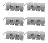 ASAKKURA 6pcs Silicone Shower Head Holder with Movable Suction Cup Brackets, No-Drill Removable Handheld Shower Suction Cup Base for Bathroom Wall Mounting, Grey