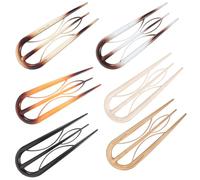 ASAKKURA 6pcs U Shaped Hair Pins for Women Plastic French Pins Branch Shape, Versatile Use for Work and Daily Life, Easy French Updos, Stylish Classical Hair Accessories