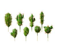 ASAKKURA 8pcs Artificial Cactus Simulation Cactus Green Plant Decorative Natural Looking Spume Fake Succulent Plants for Office and Window Sills Random Color Random Style
