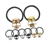 ASAKKURA 8pcs Punk Skull Hair Ties Vintage Skull Hair Band for Women Girls Elastic Headbands for Punk Halloween Dress-up