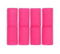 ASAKKURA 8Pcs Self Adhesive Sponge Hair Curlers Set for Women Soft Rose Red Hair Styling Rollers for Heatless for DIY Curling and Bang Styling