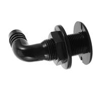 ASAKKURA 90 Degree Marine Boat Drain Fitting with Flapper Valve, Plastic Compact Structure for Vessel and Yacht, Prevents Water Accumulation, for Marine Environment and Cabins