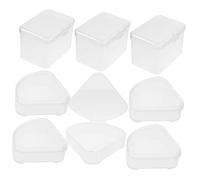 ASAKKURA 9pcs Transparent Makeup Sponge Storage Case Compact Egg Organizer for Powder Puff Lightweight and Portable Cosmetic Holder for Travel and Home Use