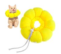 ASAKKURA Adjustable Soft Cat Collar Sunflower Design Cat Donut Cone Collar Comfortable Plush Material Wear-resistant Kitten Cone for Post-surgery Wound Healing