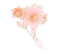 ASAKKURA Ancient Style Floral Hanfu Hairpin with Elegant Tassels Secure Spring Clip Bridal Headpiece for Women Retro Asian Hair Jewelry for Weddings Performances Daily Wear
