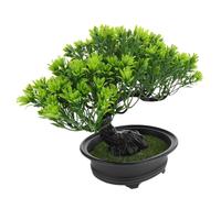 ASAKKURA Artificial Bonsai Pine Tree Simulation Plant in Pot, Green Imitation Desktop Tree Decoration for Indoor Home and Office Zen Style